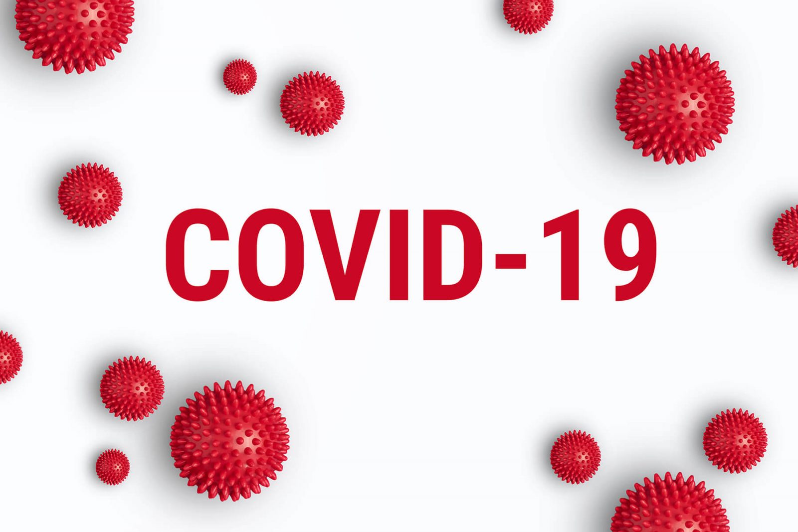 COVID-19 virus against white background