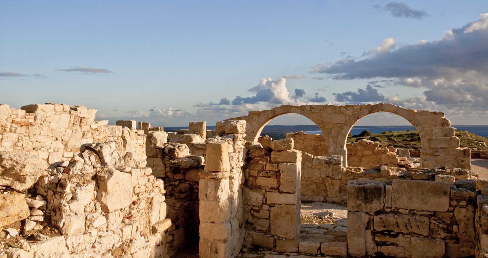 Ruins of Kourion in Cyprus overlooking Mediterranean
